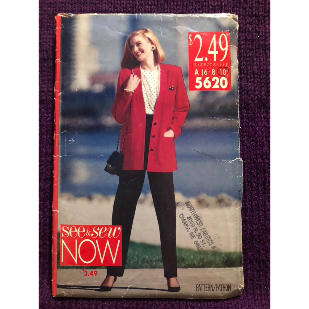 Butterick Sewing pattern 5620 Womens suit Blazer pants top sz 6 8 10